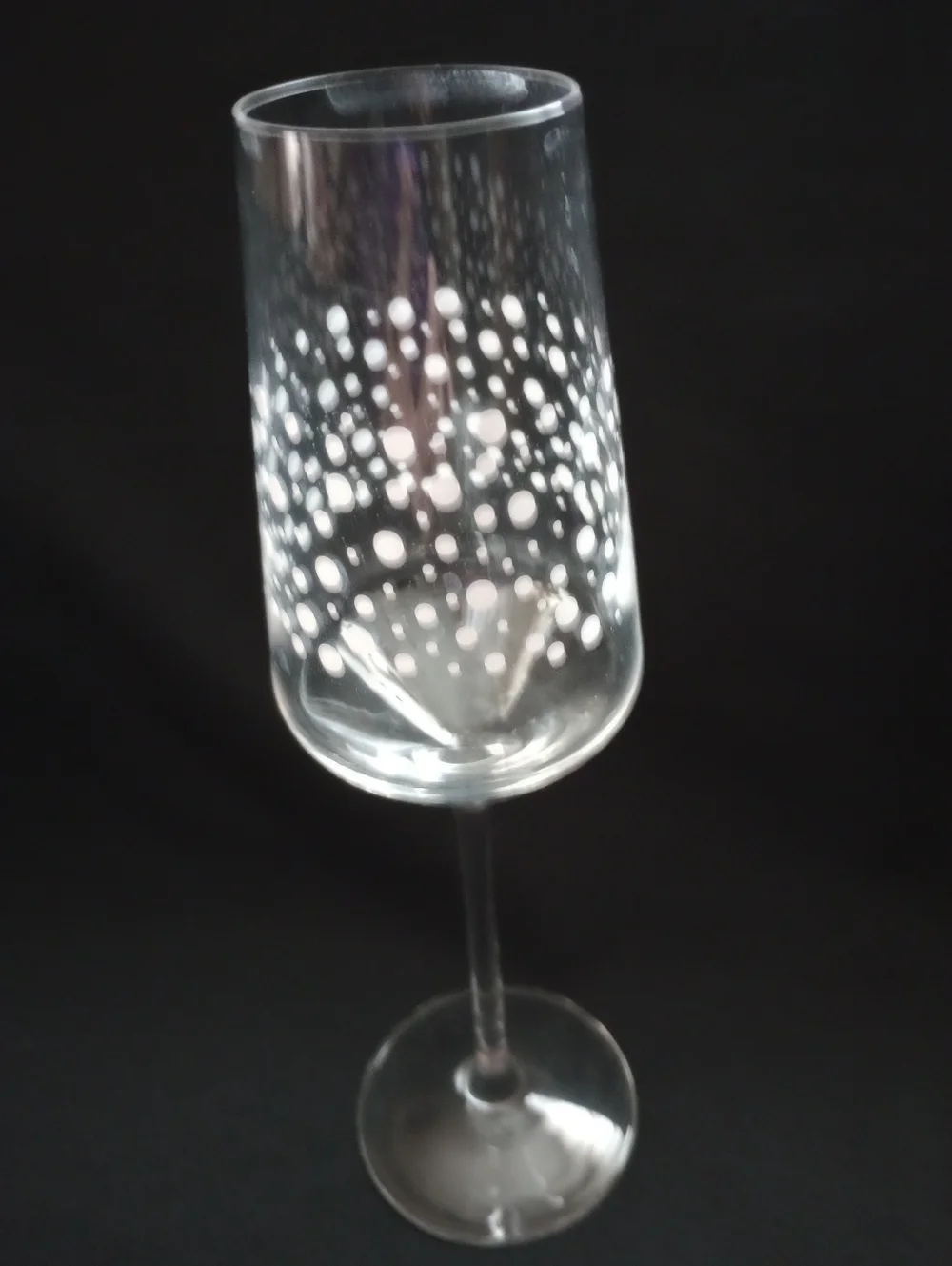 Ikea Inbjuden Bubble/White Dots Pattern Champagne Flutes -Set Of 3